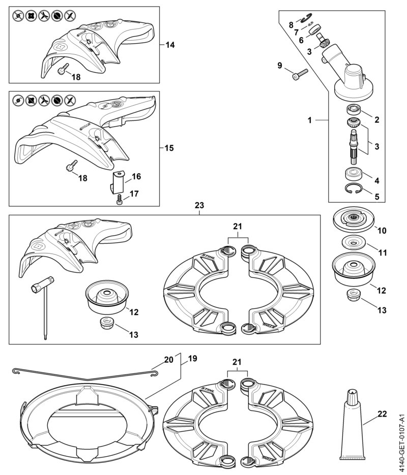 Stihl FS55 gearhead deflector