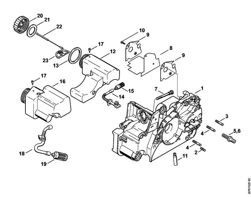 Stihl MS170 Motor Housing