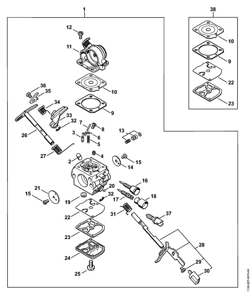 stihlms171-carburetor-c1q-s217 Stihl MS171 Carburettor