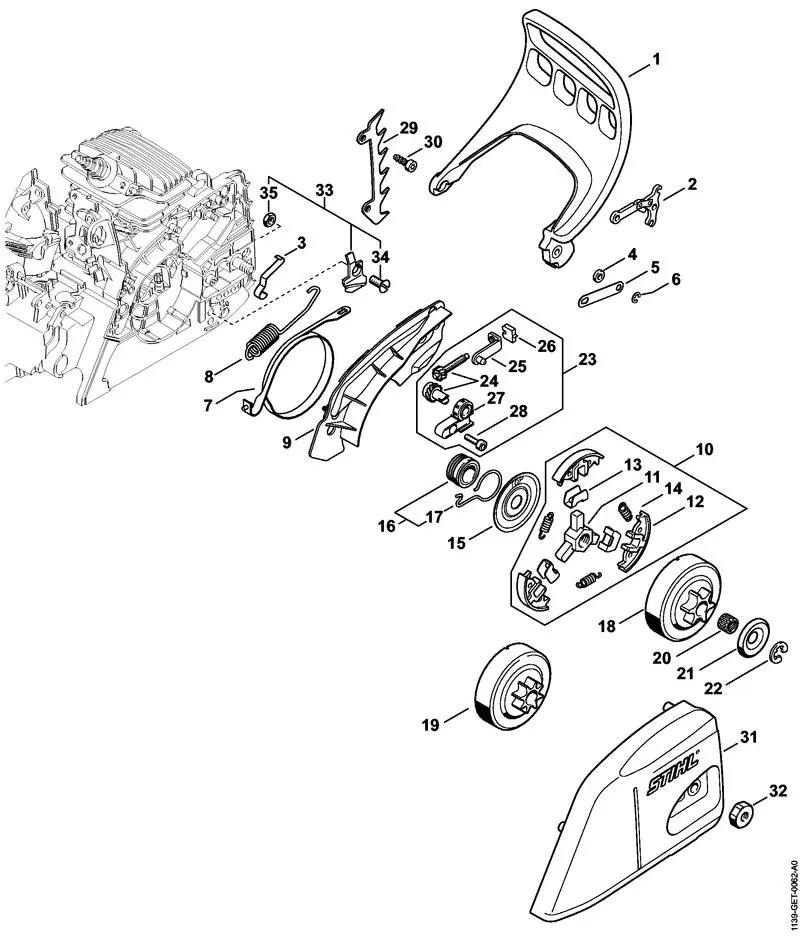 Stihl ms171 chainbrake