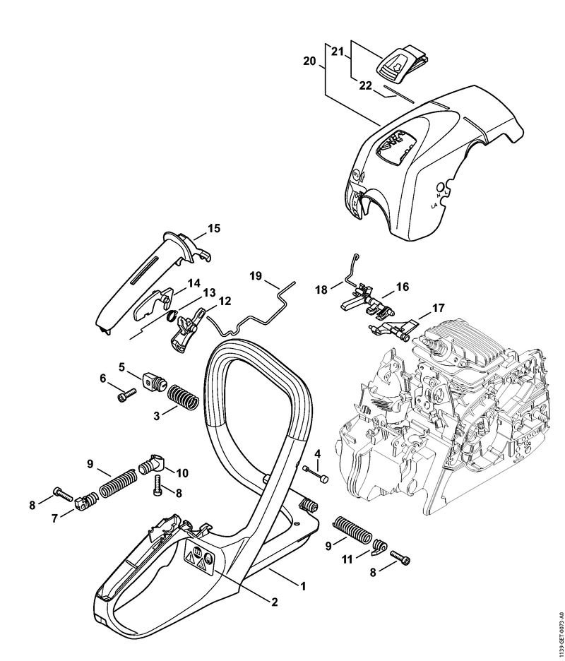 stihlms171-handleframe-shroud Stihl MS171 Handle
