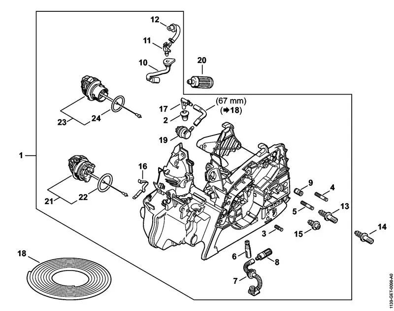 Stihl ms171 motor housing