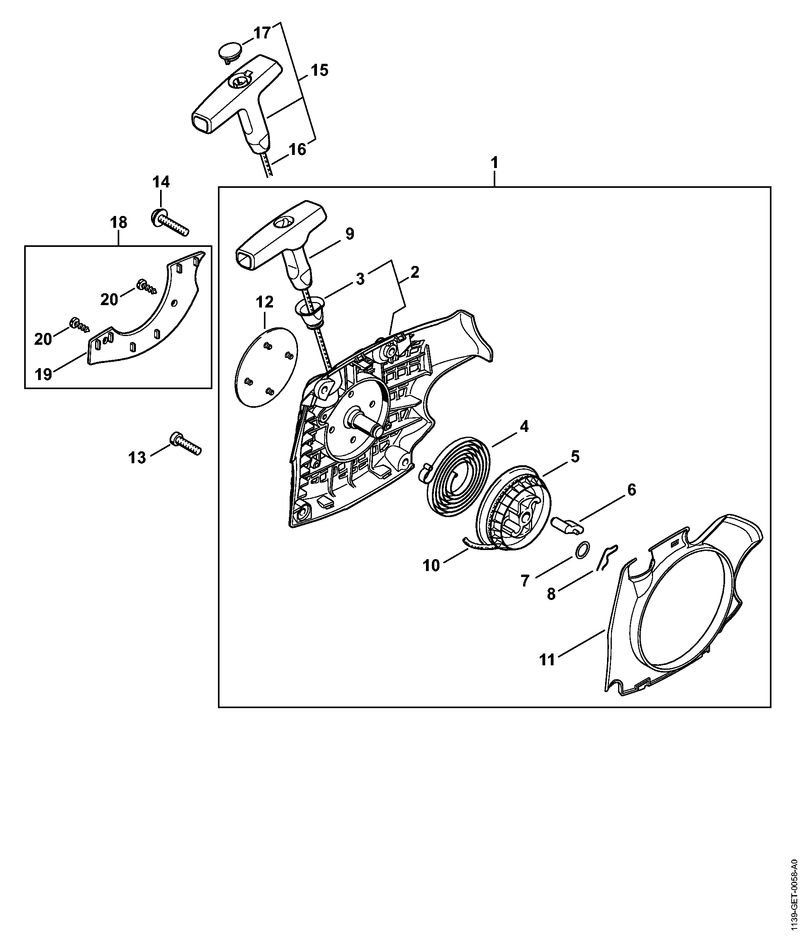 stihl ms171 rewind starter