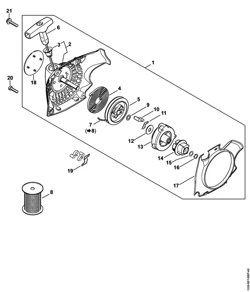 Stihl MS211C-BE - Rewind Starter