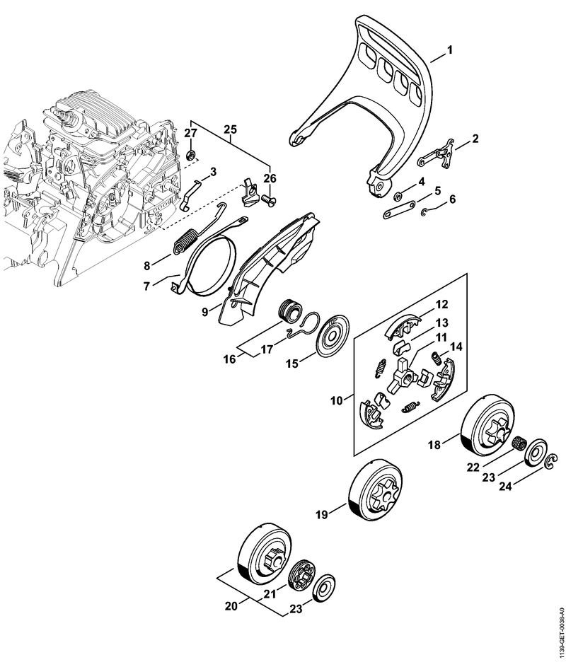 Stihl MS211C-BE Chain Brake