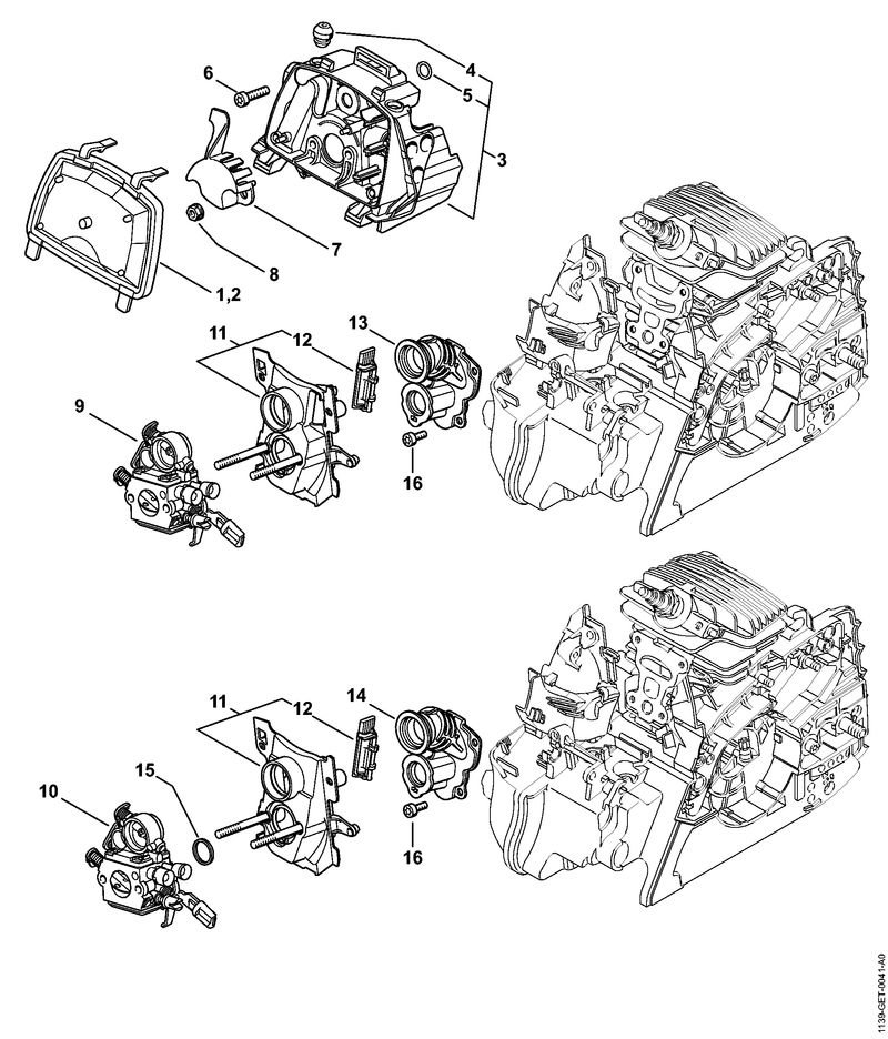 1139-GET-0041_ZGR_03_05 Stihl MS211 - Air Filter, Manifold