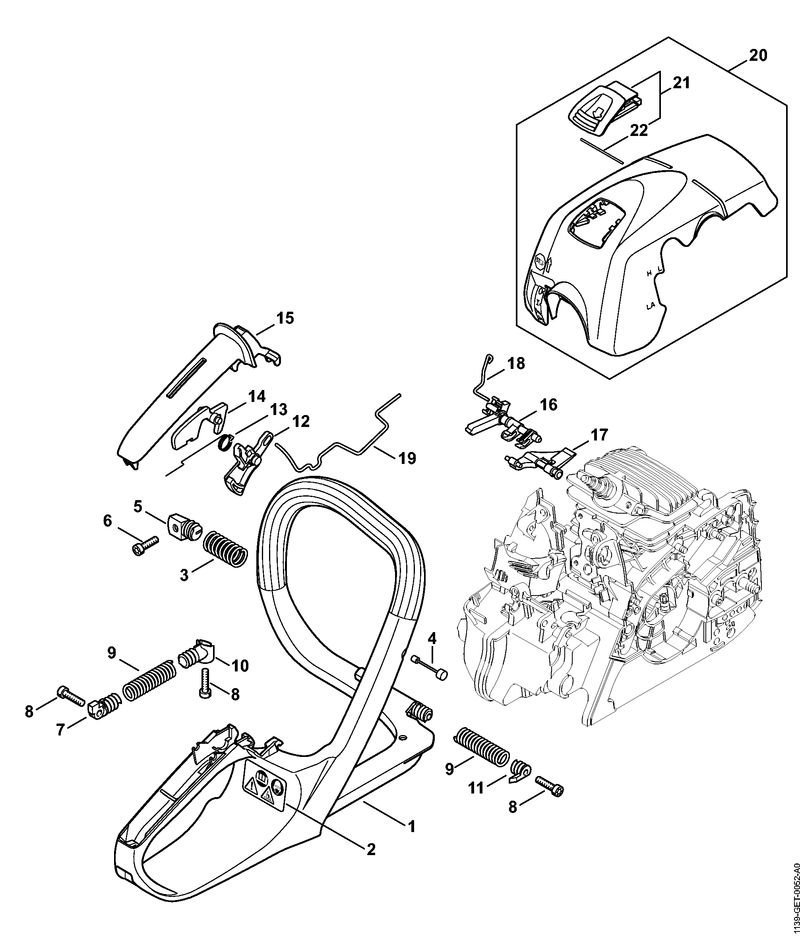1139-GET-0052_ZGR_01_05 Stihl MS211C-BE - Handle Frame
