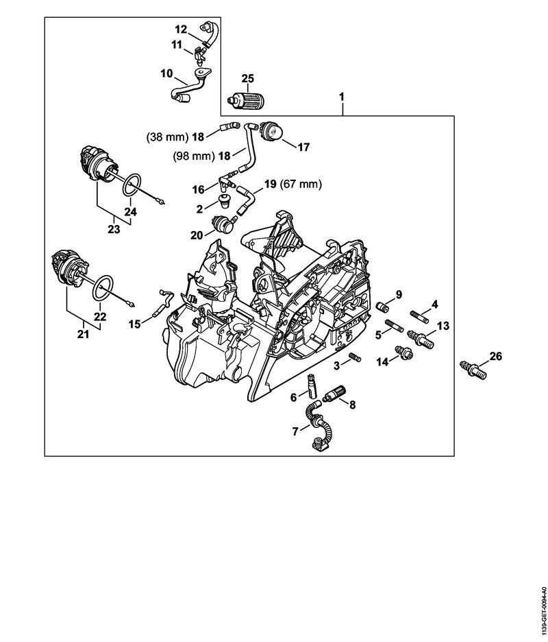 MS181C engine housing