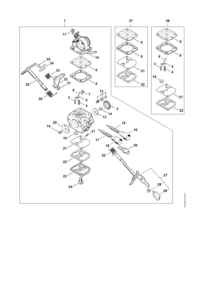 Stihl MS181C-BE - Carburetor 1139/25