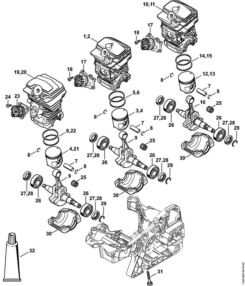 Stihl MS231 - Cylinder
