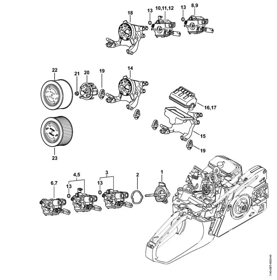 MS231 carburetor bracket