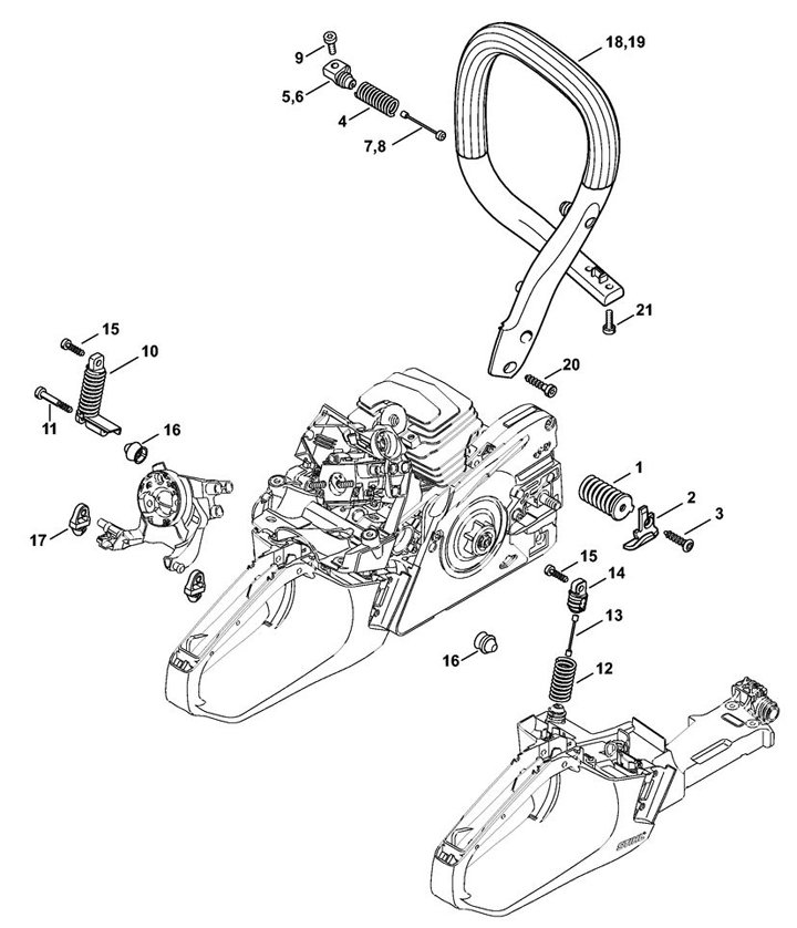 Stihl MS231C-BE handlebar