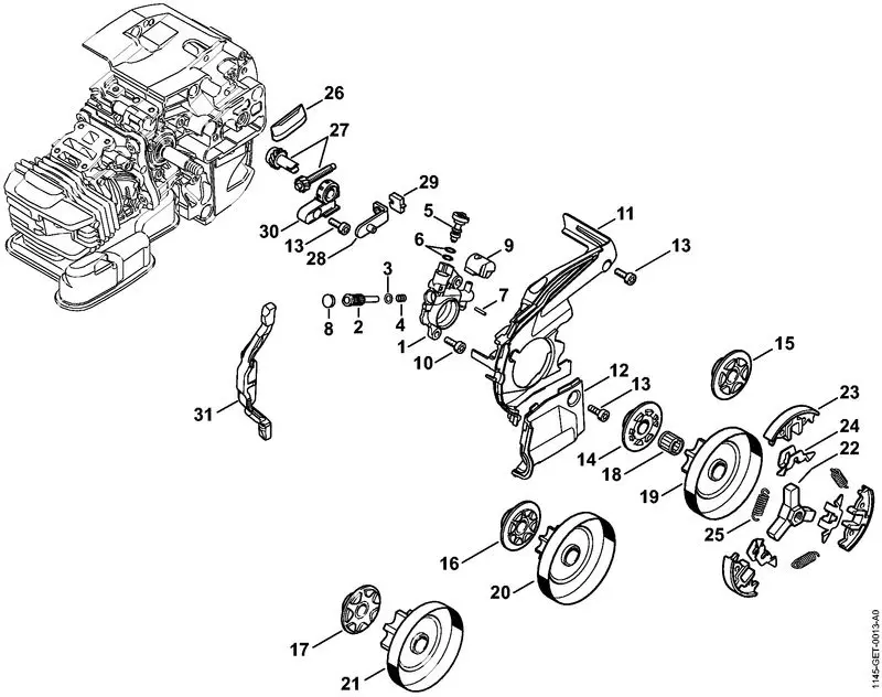 Stihl MS201C-M - oil pump