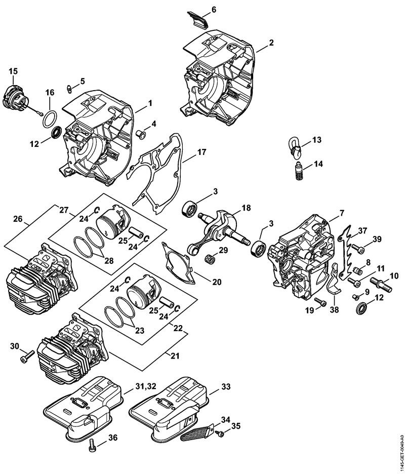 Stihl MS201C-M - Crankcase