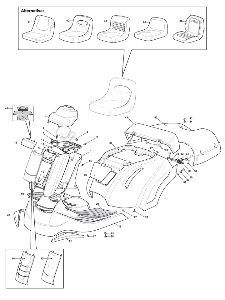 Mountfield 1328H bodywork