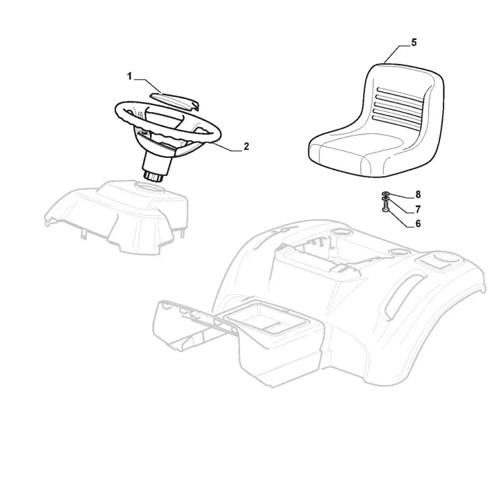 Mountfield 1530H Seat, Steering Wheel
