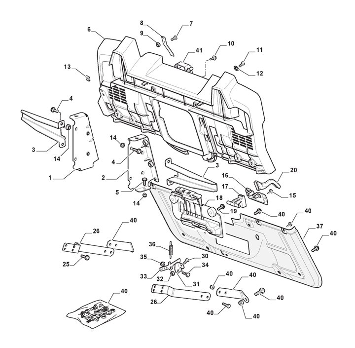 Mountfield 1538H Frame Rear Plate