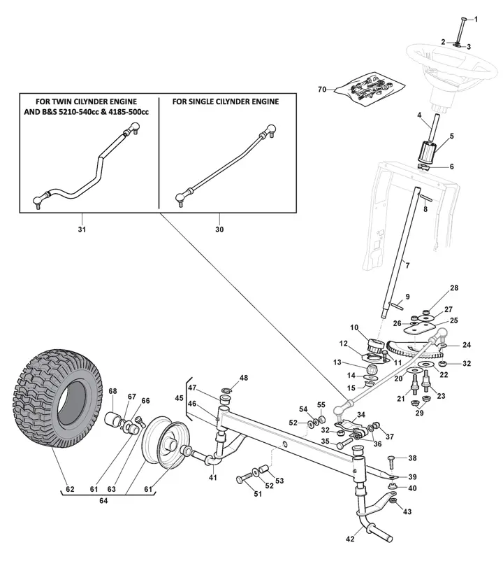 Mountfield 1638H Steering