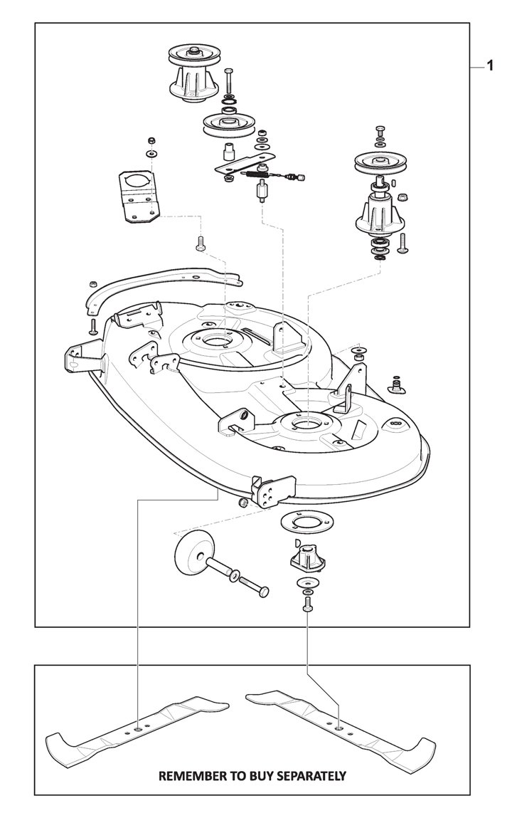 Mountfield 1643H-SD Cutting Deck Assemble