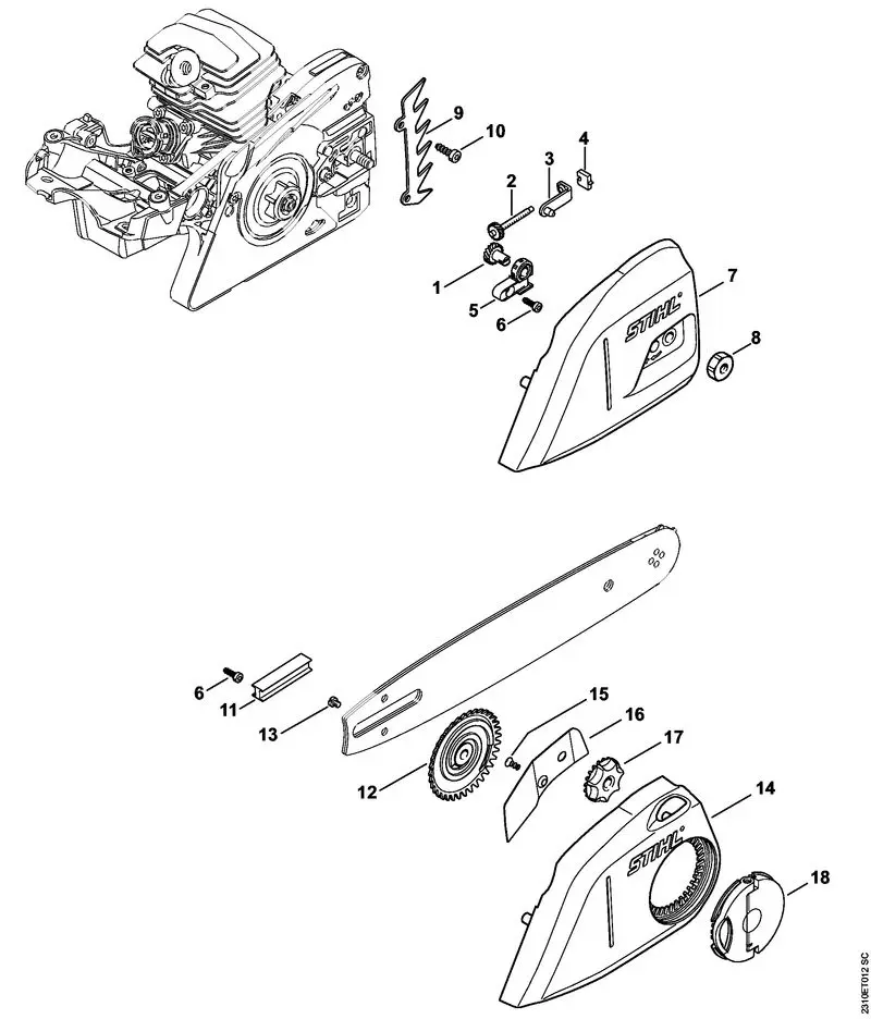 Stihl MS231 - Chain Tensioner