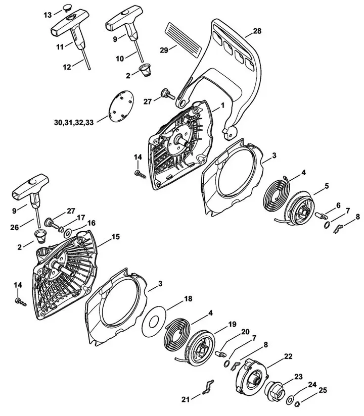 2310ET015_ZGR_01_04 Stihl MS231C-BE - Rewind Starter