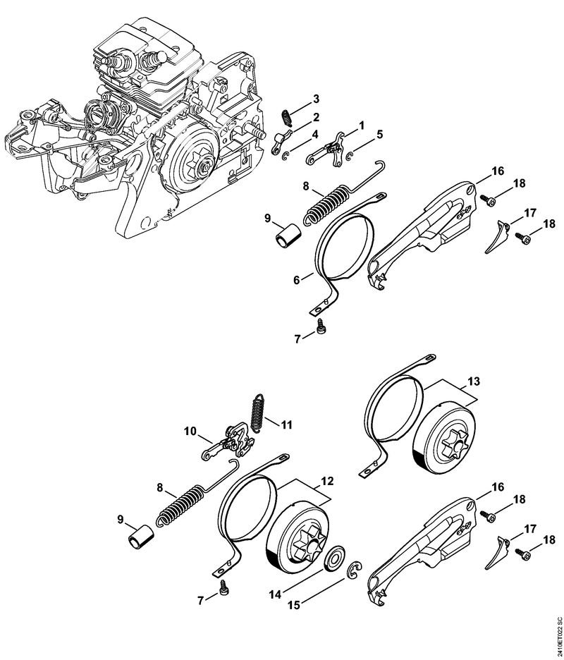2410ET022_ZGR_01_04 Stihl MS241C-M - Chain Brake
