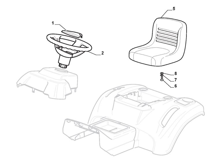 Mountfield Freedom 30E Seat, Steering Wheel