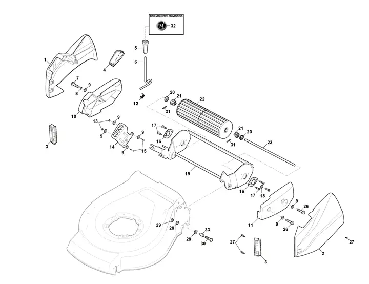 Mountfield S421R PD Roller Assemble