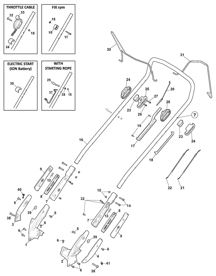 Mountfield SP505RV Handle