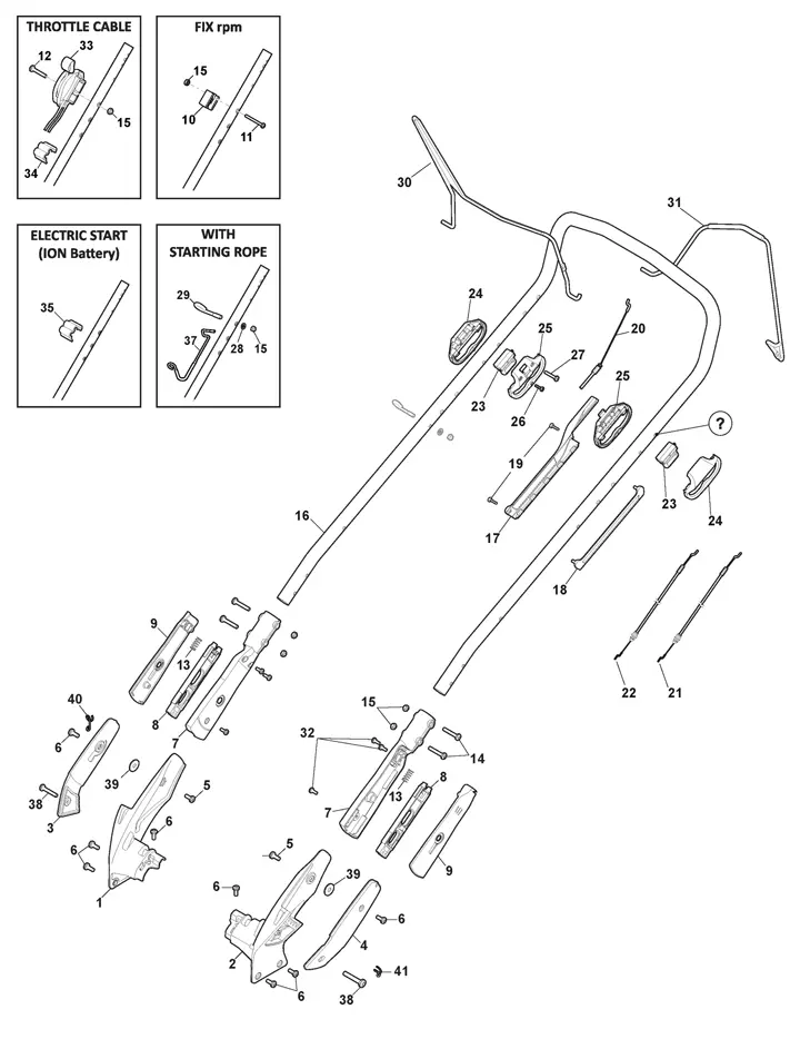 Mountfield SP555V handle