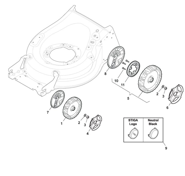 Mountfield SP555V Wheels