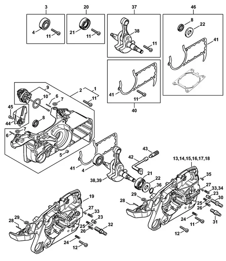 Stihl MS362C-M - Crankcase
