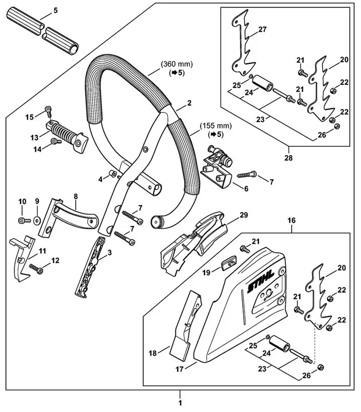 Stihl MS362C-M -wrap around handle
