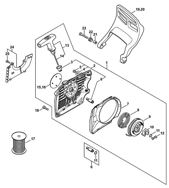 Stihl MS362C-M rewind starter