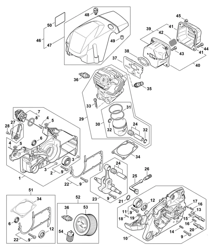 Stihl MS400C-M - Crankcase