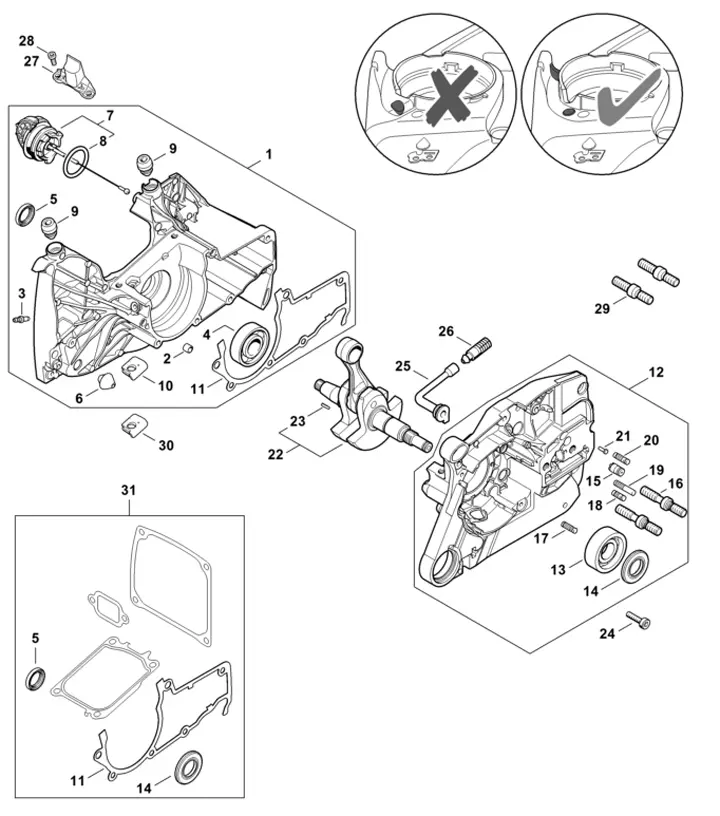 Stihl MS661C-M - Crankcase