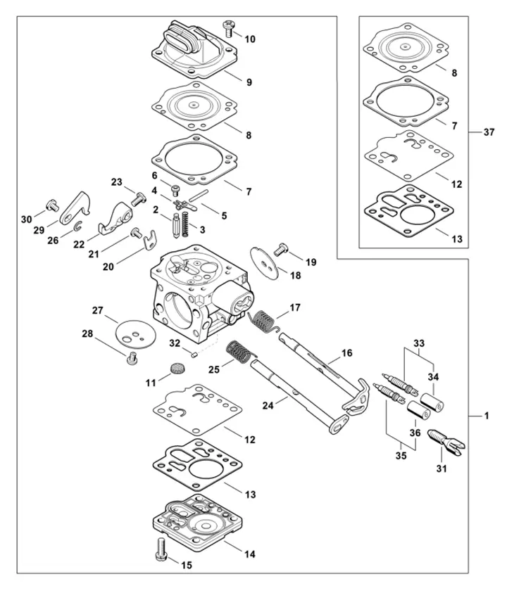 Stihl MS661C-M - Carburetor 1144-02