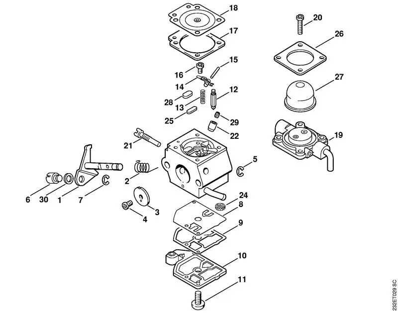 Stihl FS55R - Carburetor C1Q-S58
