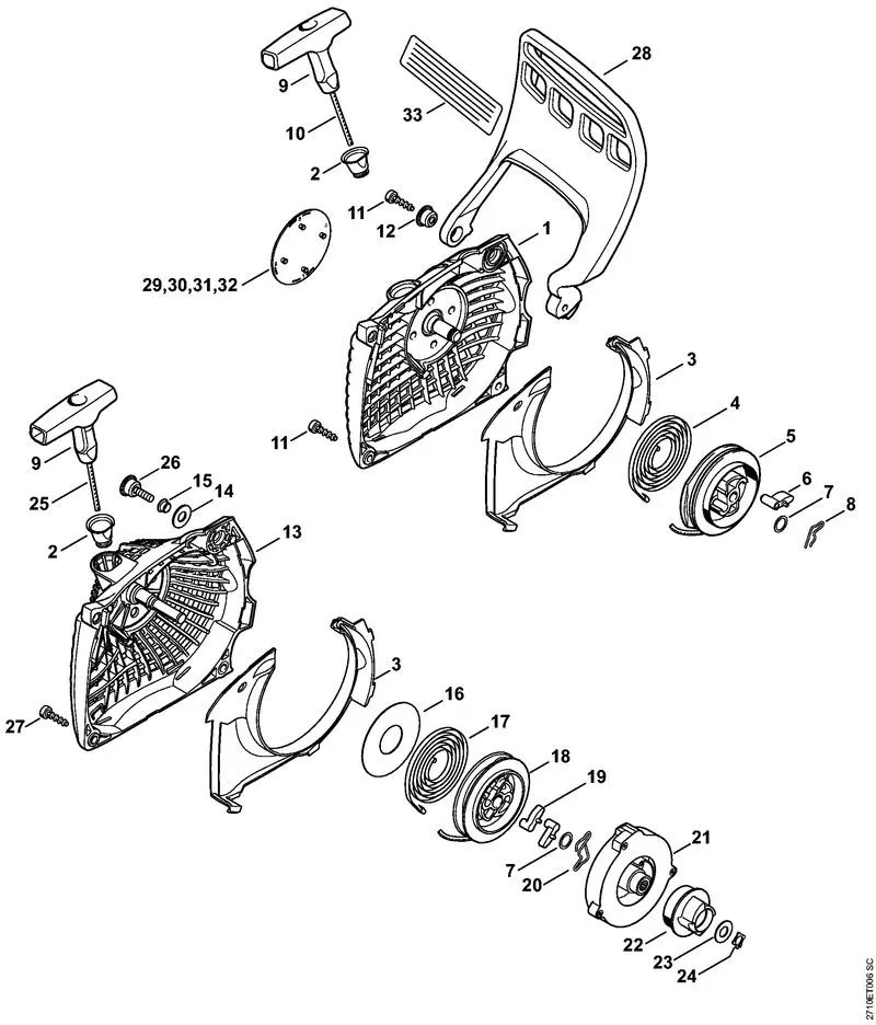 Stihl MS271 rewind starter