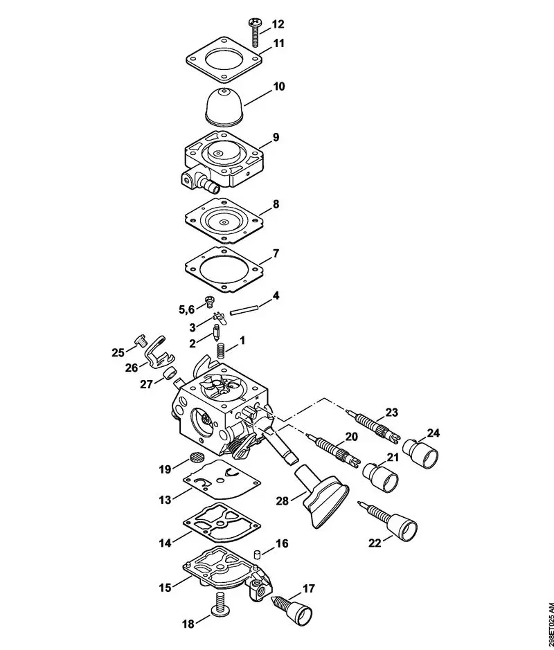 298ET025_ZGR_01_04 Stihl BG66 C-E - Carburetor