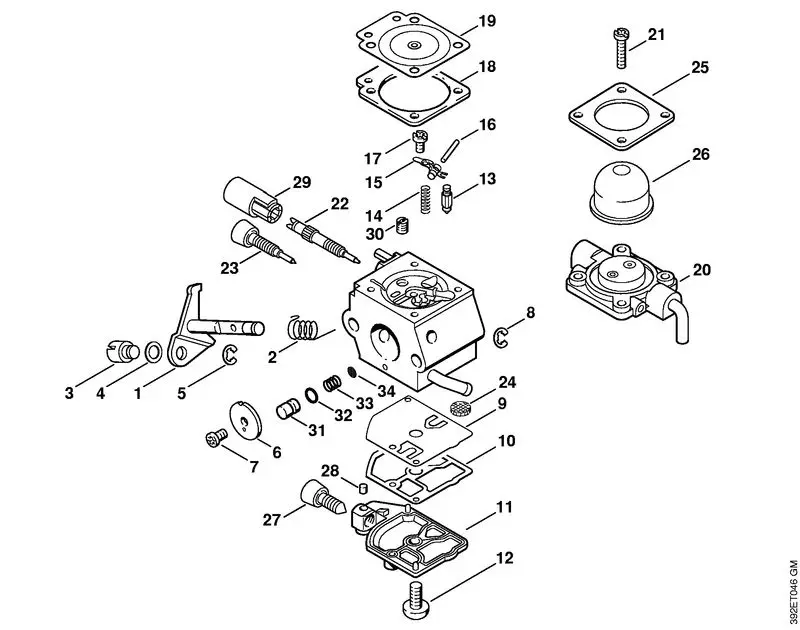 392ET046_ZGR_01_04 Stihl FS55R - Carburetor C1Q-S66