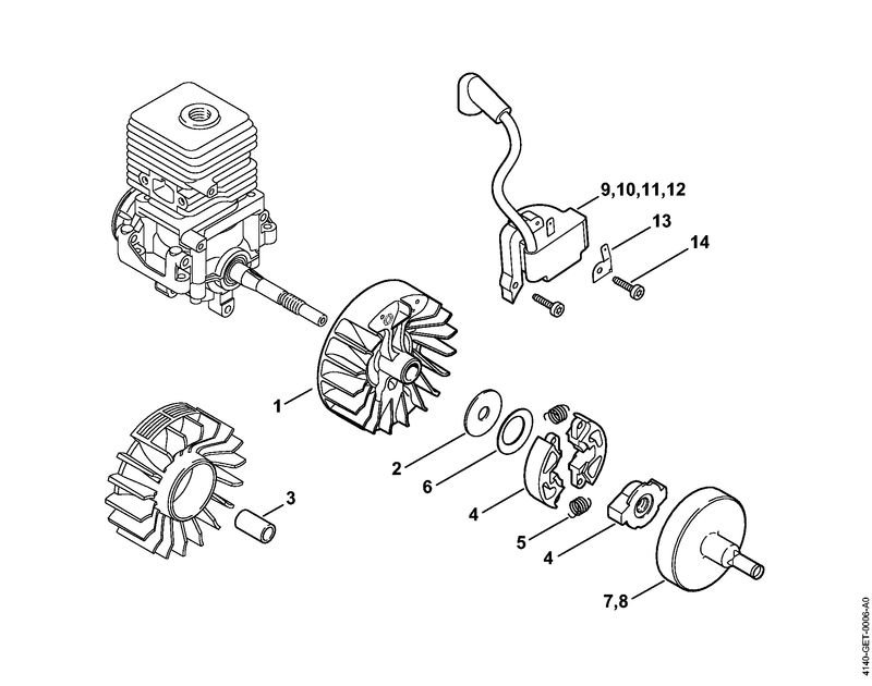 4140-GET-0006_ZGR_02_04 Stihl FS55R - Ignition System, Clutch