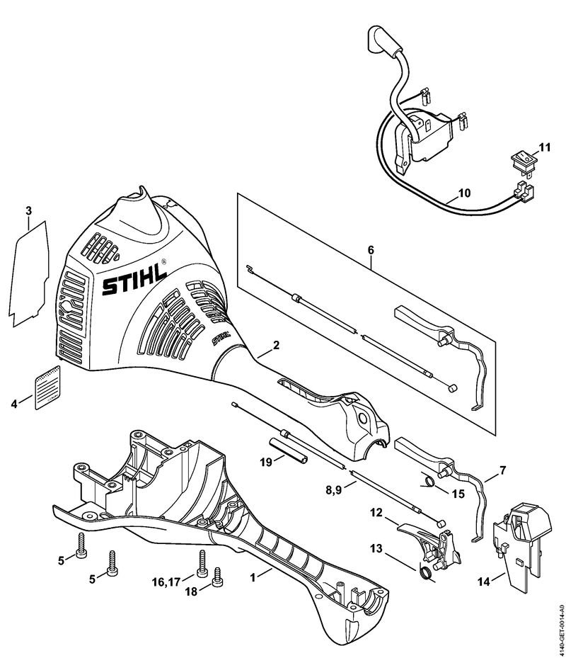 4140-GET-0014_ZGR_01_04 Stihl FS38 - Motor Housing