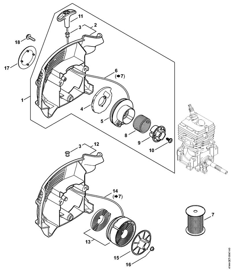 4144-GET-0047_ZGR_04_01 Stihl FS70RCE - Rewind Starter