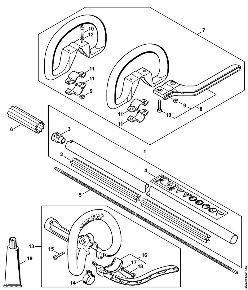 Stihl FS70RCE - Drive tube, Loop Handle
