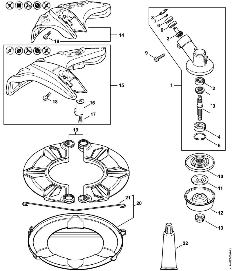 4144-GET-0064_ZGR_05_05 Stihl FS70RCE - Gear Head, Deflector