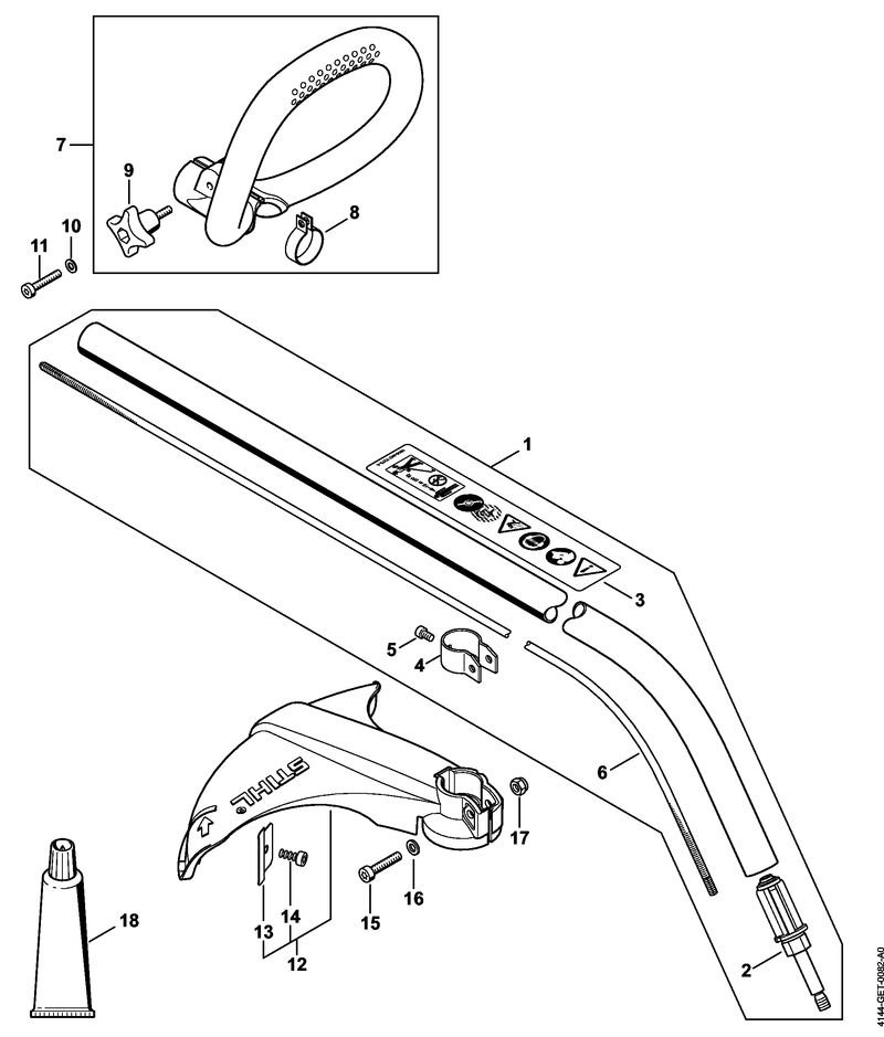 Stihl FS40 - Drive Tube, Handle