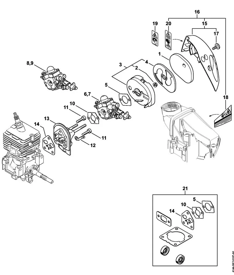 Stihl FS56RCE - Crankcase, Cylinder