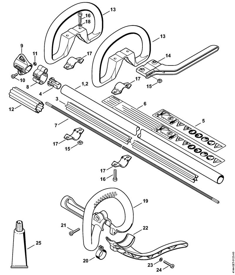4144-GET-0125_ZGR_01_05 Stihl FS56RCE - Drive Tube Assembly, Loop Handle