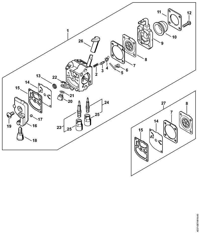 4237-GET-0016_ZGR_01_01 Stihl HS82RCE - Carburetor C1Q-S292